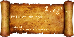 Prikler Áron névjegykártya