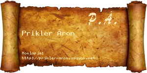 Prikler Áron névjegykártya